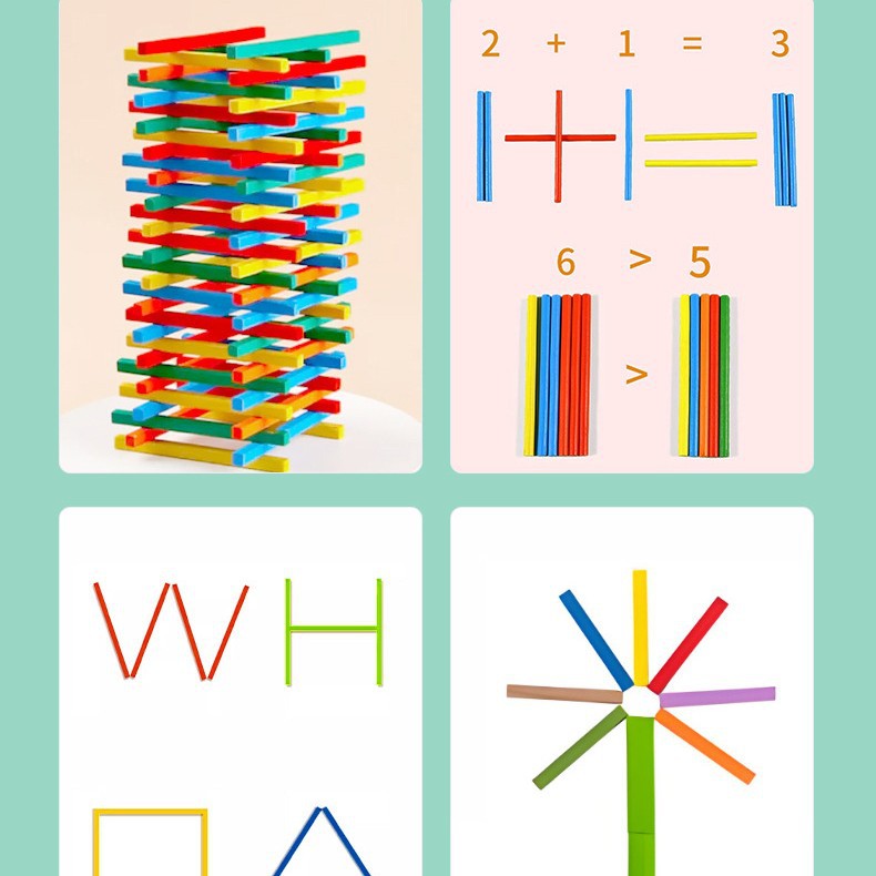 Counting sticks for elementary school students, square teaching aids for teaching maths, addition and subtraction