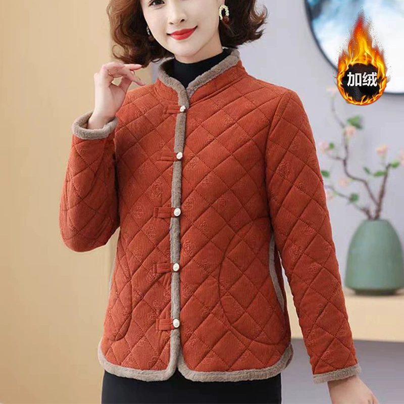 [Сян] Осенняя и зимняя мода тонкая и дикая новая китайская женская бархатная куртка