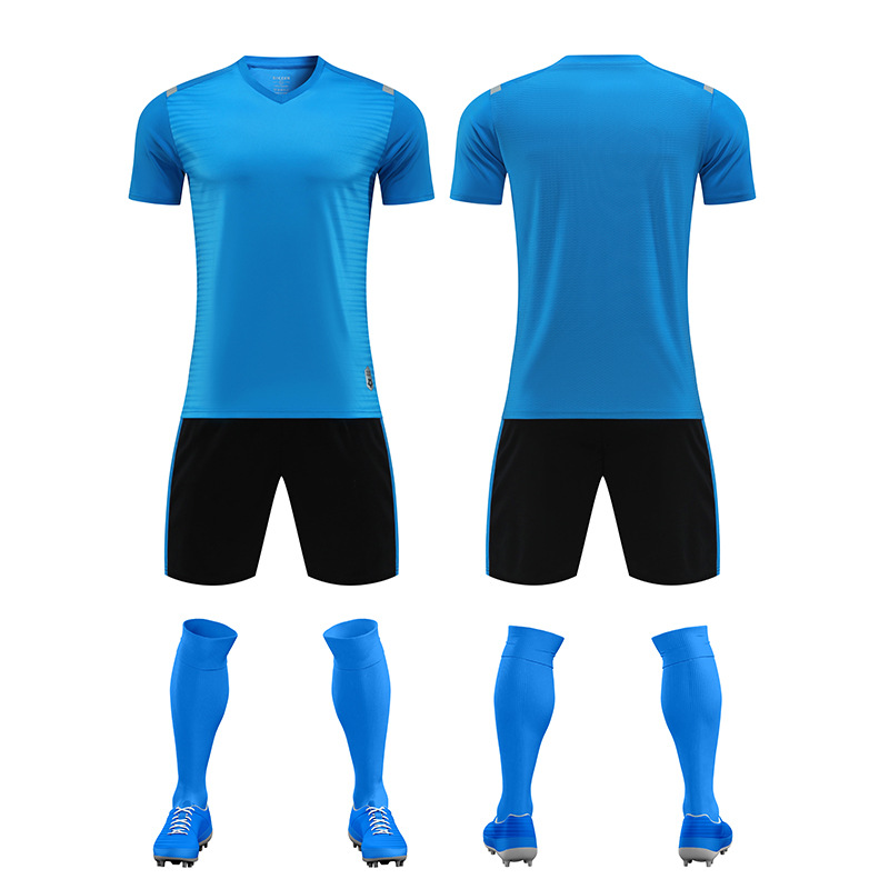 Traje de futbol Traje de competición al aire libre para hombres Traje de entrenamiento transpirable de manga corta que absorbe el sudor Camiseta de fútbol para estudiantes Número de impresión