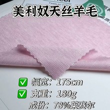 美利奴天丝羊毛混纺面料 秋冬高端针织毛呢 设计师品牌服装布料