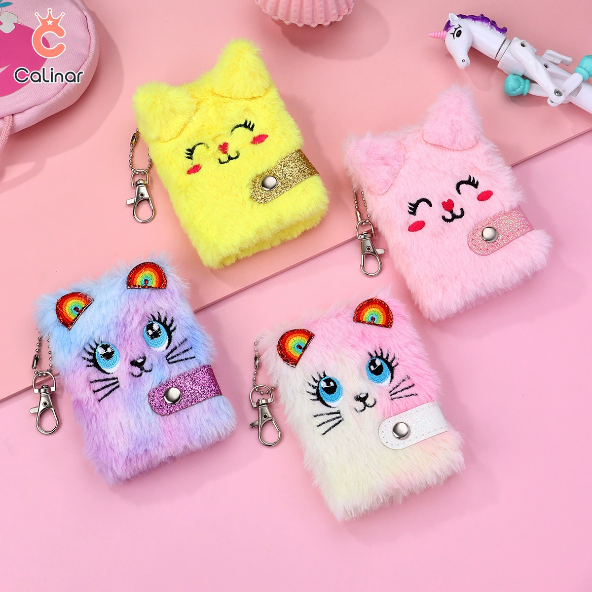 Детский новый мультяшный котенок плюшевый ноутбук для девочек портативный мини-карманный школьный ключ школьник подвеска