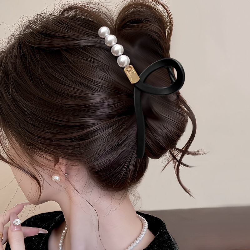 女性用ブラックグリッパー、大容量、ハイエンドシャーククリップ、2025年新作ハイエンドヘアクリップ、後頭部ヘッドギア|undefined