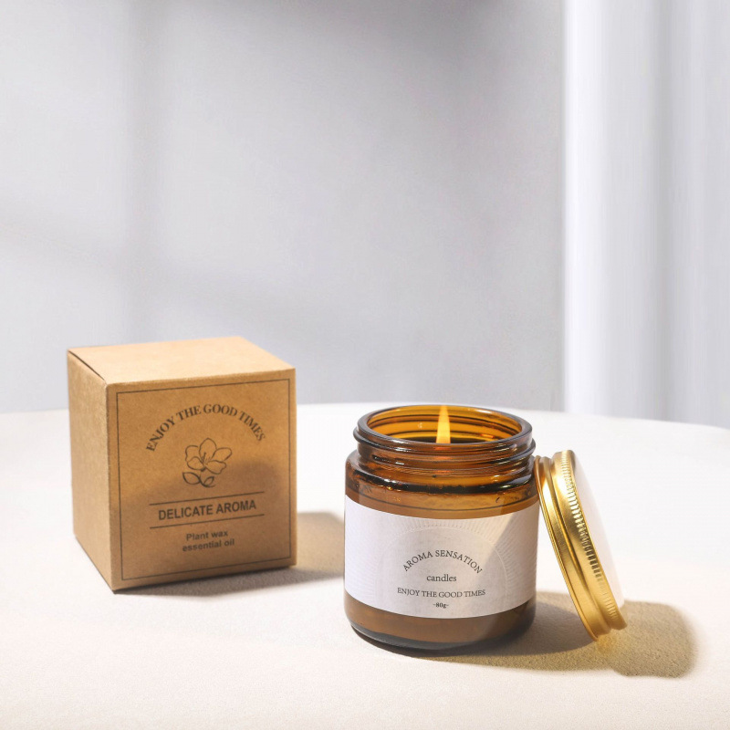 Cera de soja de comercio electrónico transfronterizo vela creativa perfumada tapones de vidrio al por mayor 23 tipos de sabor creativo perfumado caja de regalo