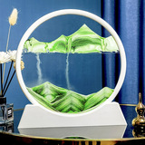 Стеклянный круглый зыбучий песок картина подарок ремесла подарок на день рождения 3d динамические песочные часы настольный орнамент праздничный подарок