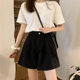 chubby girl plus size Casual Shorts Women's Summer 2024 New High Waist Slimming Loose Outer Wear All-Match A- Shaped Wide-Leg Pants