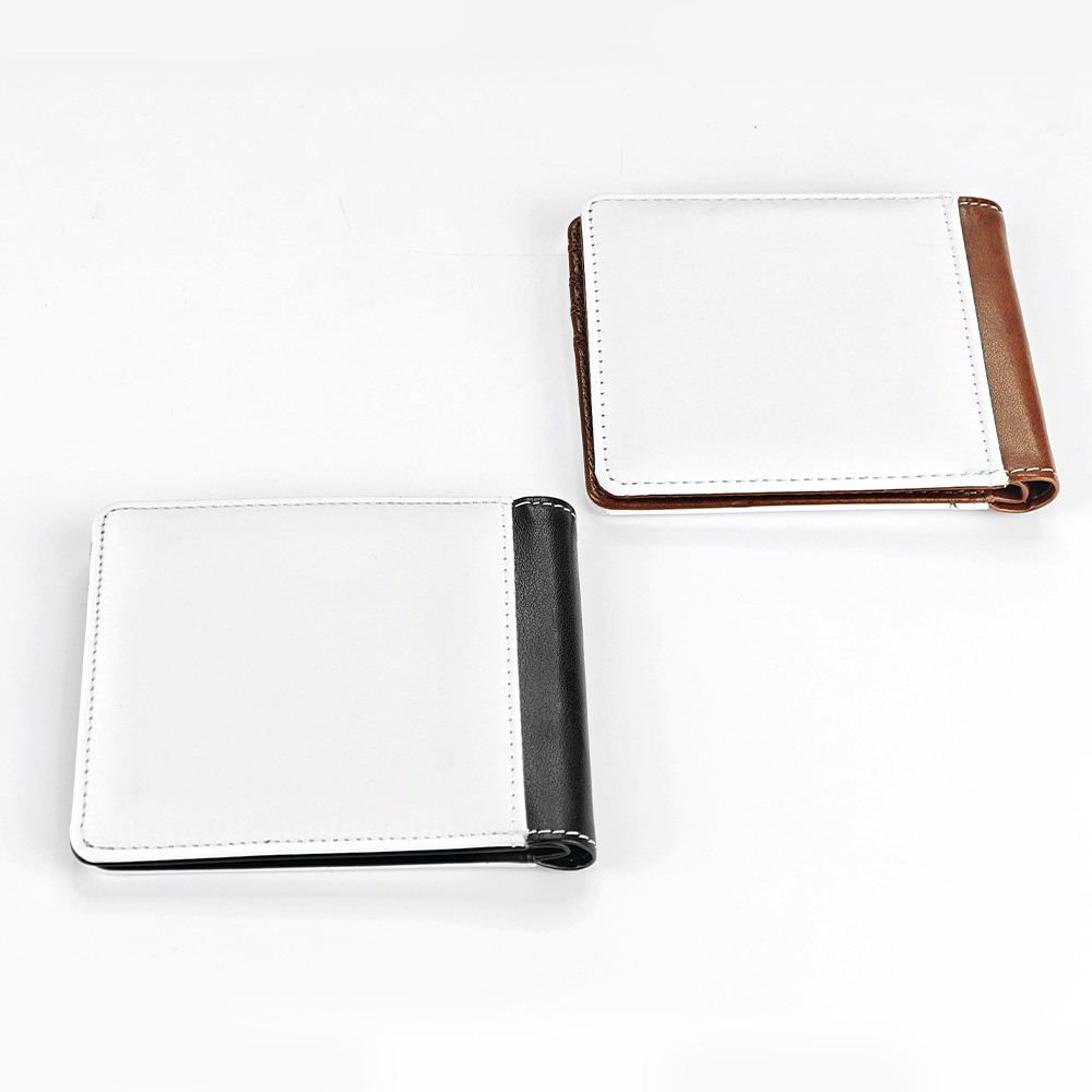 Venta directa de fábrica sublimación impresión de doble cara versión de marco billetera de cuero posición de tarjeta múltiple al por mayor