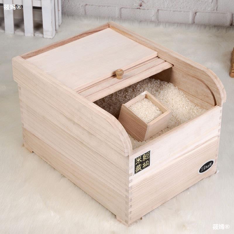 solid wood Chu meter box Pest control The tide. Rice barrel Box 5 10kg Rice VAT household trumpet 20 30 40 Jin