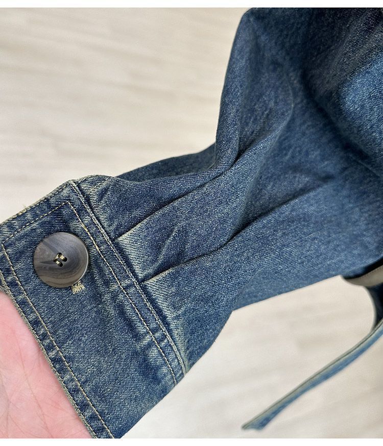 ​​Vintage Distressed Denim Jacket For Women – Loose Fit, Petite Short Style (S-XXXL, Vintage Blue/Bluish)​​_mkmklike.com