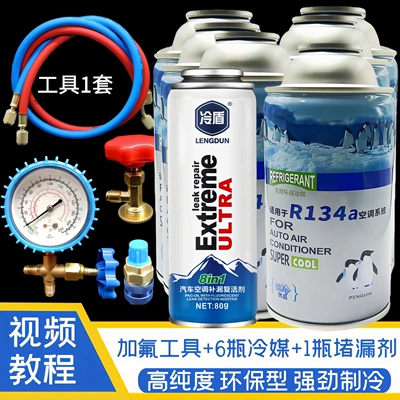 Antifriz | refrigeration gauges in automotive refrigeration - fluoride-adding-tool-6-bottles-of-car-refrigerant-leak-stopper