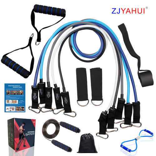 Factory Wholesale 11-Piece Set Resistance Bands Fitness Equipment Indoor Exercise Latex Resistance Bands TPE Resistance Band Set