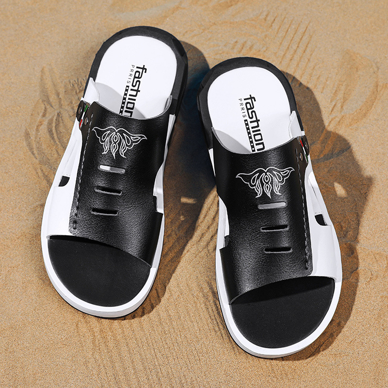 Zapatillas de Pato Mandarín ropa de moda de verano para Hombres Nuevo estilo coreano personalidad de moda más tamaño sandalias de playa chanclas antideslizantes
