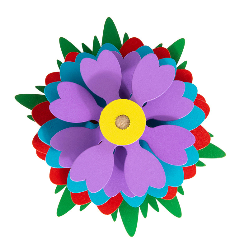 Flor de madera giratoria varilla de descompresión varilla de vibración con flores espiral artefacto de descompresión creativo juguete de descompresión de madera