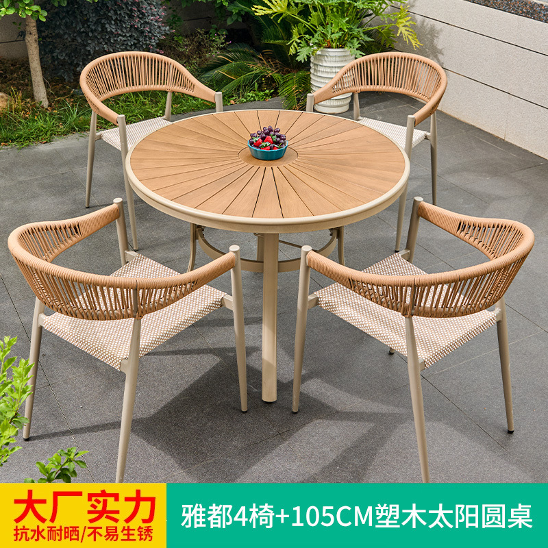 Mesa y silla al aire libre diseñador creativo bar patio mesas y sillas de tres piezas mesas de té sillas de caña modernas y minimalistas muebles