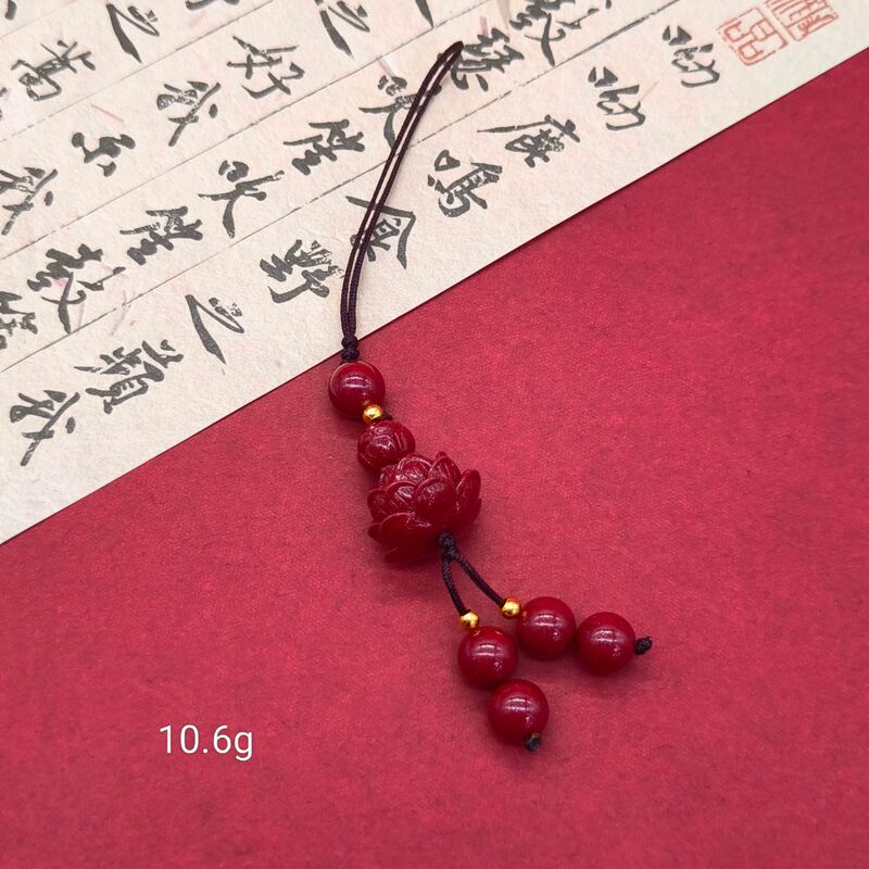 高含量朱砂紫金砂平安扣福袋招财猫莲花佛公手机链钥匙扣批发|undefined