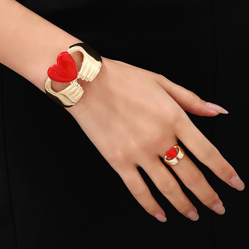 Moda transfronteriza europea y americana personalidad creativa metal geométrico cuadrado apertura ajustable pulsera femenina anillo conjunto de joyería image 20