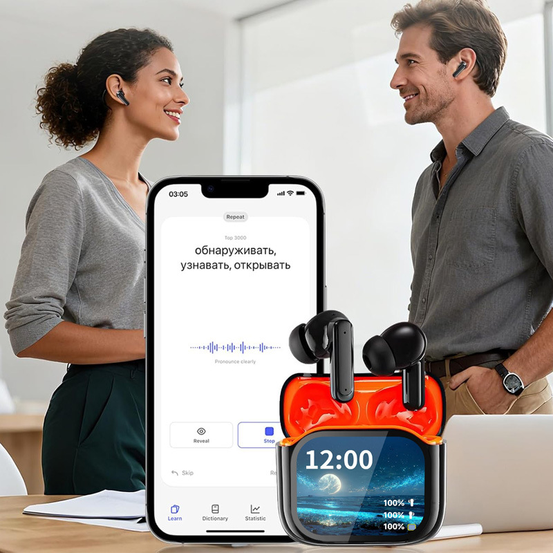 Auriculares Bluetooth inalámbricos con pantalla a color