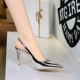 312-9 European and American style banquet, empty high heels for women, shallow mouth, sexy slim high heels, back strap, pointed temperament, single shoes