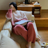 Two-sided Velvet winter Ladies pajamas suit fashion Gradient color student T-shirts Socket keep warm Home Furnishings goods in stock