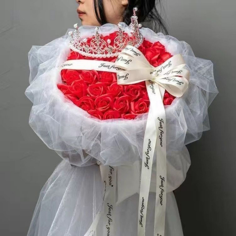 黒梅ソース、バラの花束、彼女へのバレンタインデーギフト、彼氏への誕生日プレゼント、ソーププリザーブドフラワー完成品|undefined