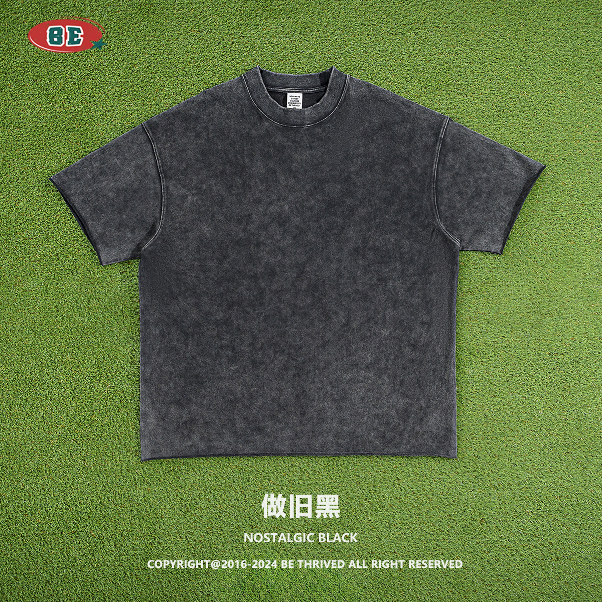 Camiseta de Manga Corta para Hombre, Estilo Americano, Cuello Redondo, Lavada, 310g, Dobladillo Deshilachado, para Parejas, Moderna
