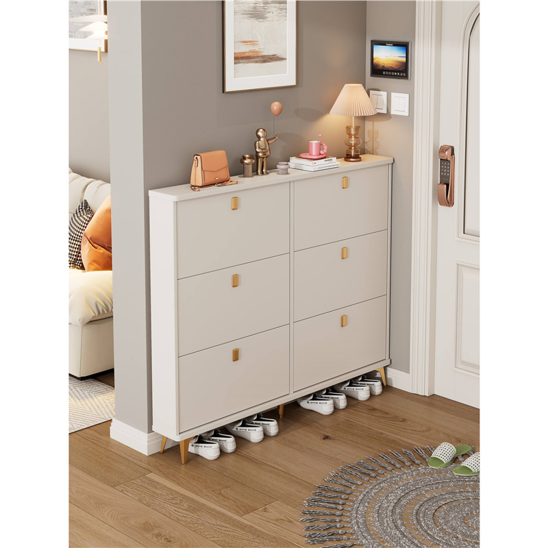 奶油风超薄鞋柜家用门口入户翻斗式玄关柜一体收纳神器省空间鞋架