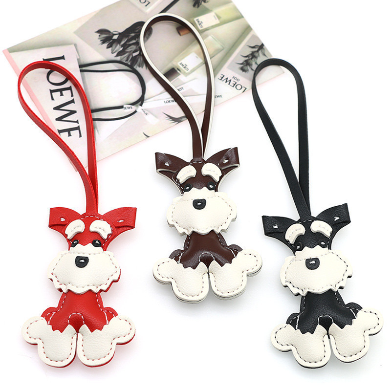 New Leather Schnauzer Bag Pendant, Cute Puppy Pendant, Niche Jewelry, Car Keychain, Girl Gift New Leather Schnauzer Bag Pendant, Cute Puppy Pendant, Niche Jewelry, Car Keychain, Girl Gift