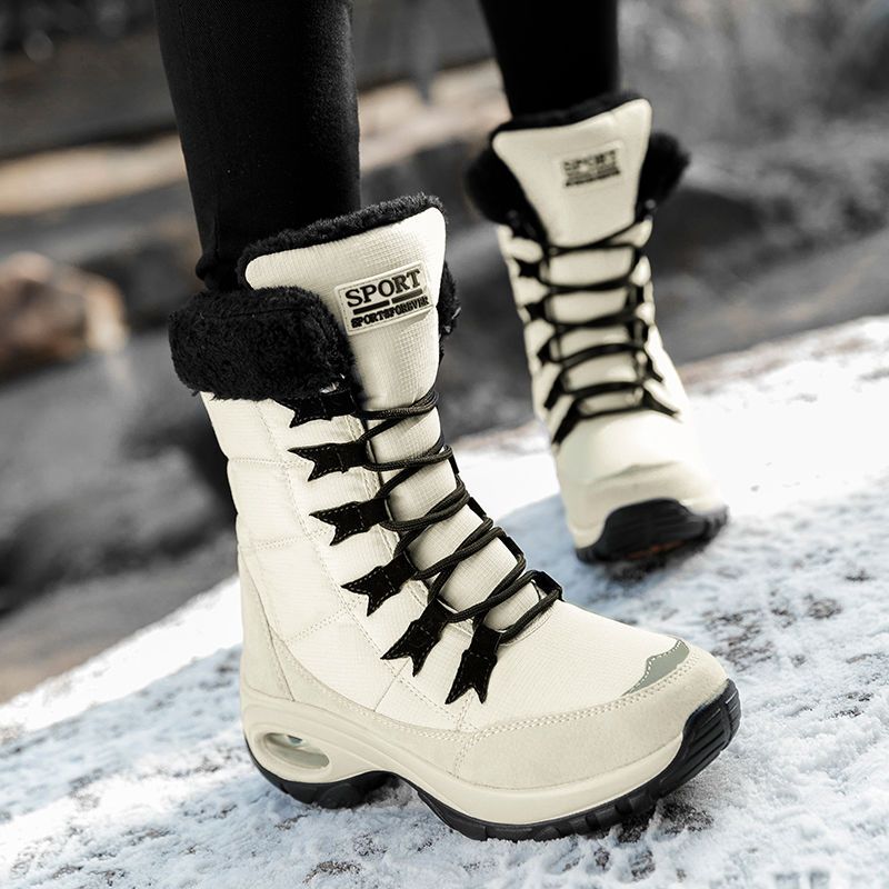 Snowshoes winter outdoors Snow boots Gaobang non-slip Plush Cotton boots The thickness of the bottom keep warm The snow skiing 42 wholesale