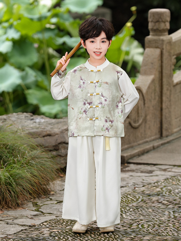 男童春秋新品汉服套装2025新款儿童国风唐装表演中小童六一演出服|undefined