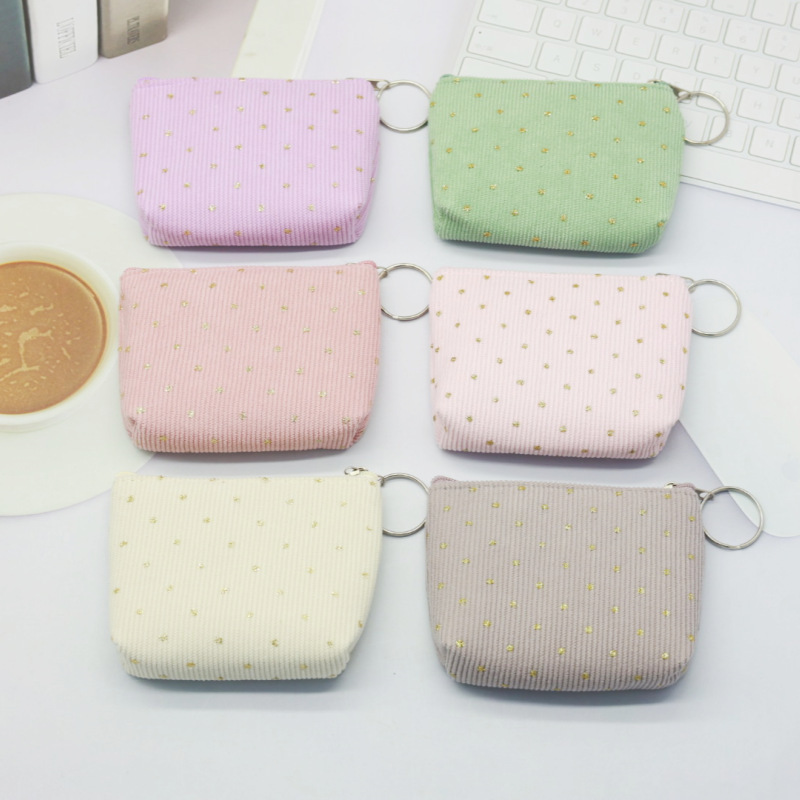 New Corduroy Portable Coin Purse Coin Bag Jewelry Storage Key Ring Small Wallet Female Student Small Gift New Corduroy Portable Coin Purse Coin Bag Jewelry Storage Key Ring Small Wallet Female Student Small Gift