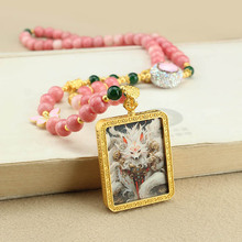 藏饰金色唐卡狐仙吊坠项链挂链新中式国风长款毛衣链女民族风配饰