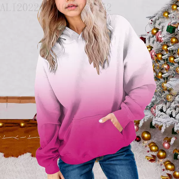 2025 Spring and Autumn New Foreign Trade Children's Sweatshirt European and American Loose Hooded Pocket Printed Long Sleeve Sweatshirt Cross-Border