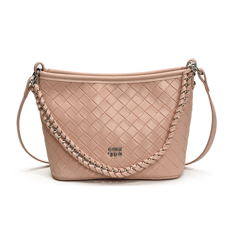 Comercio exterior transfronterizo cadena de moda tejida bolso de cubo portátil mujer 2025 nuevo estilo de alta calidad mochila de viaje