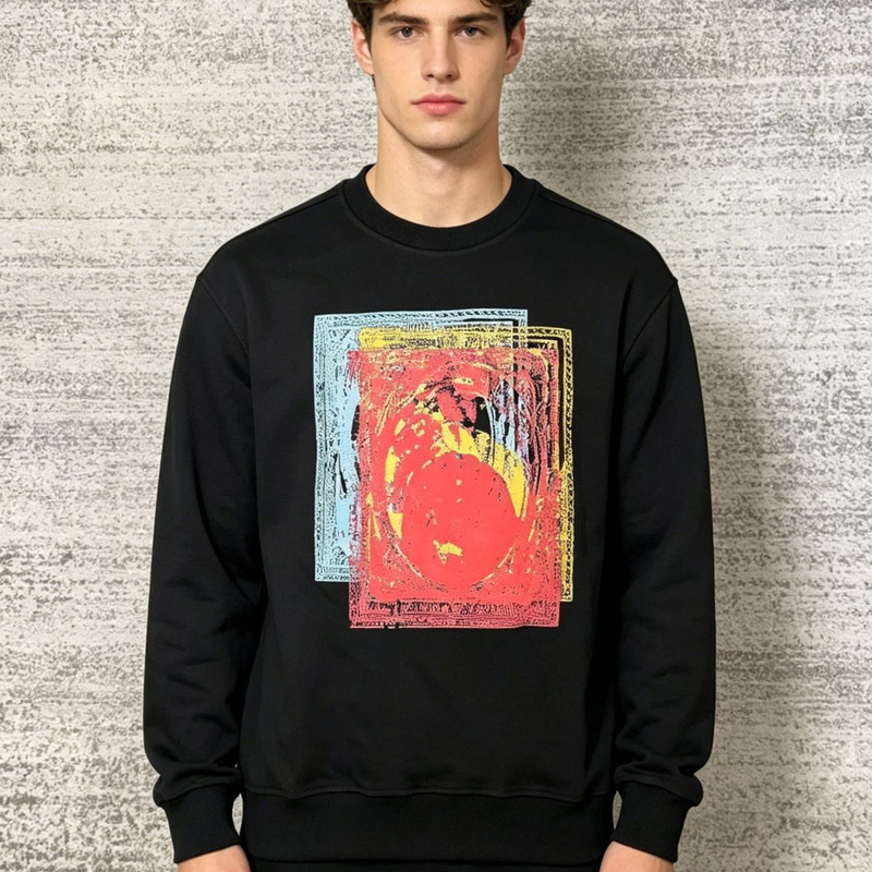 Cross-Border Maison Margiela Mm6 High-Quality Embroidered Letter Round-Neck Long-Sleeve Terry Sweatshirt for Men