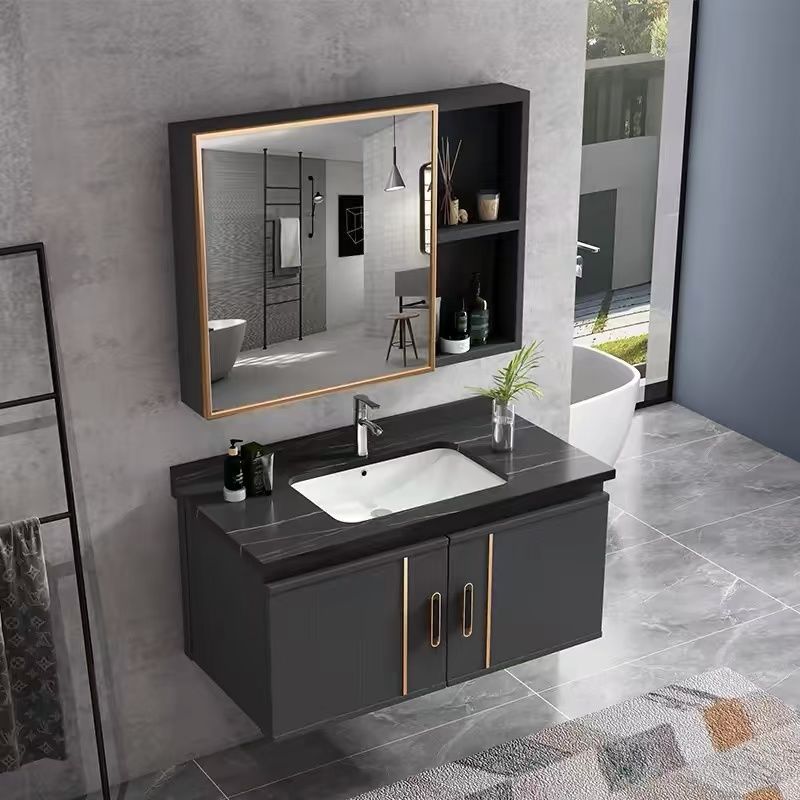 Bathroom Cabinet Combination Bathroom Ceramic Space Wash Basin Integrated Wash Basin Small Apartment Slate Wash Basin