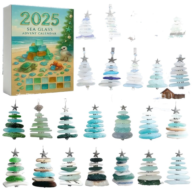 现货Glass Christmas Tree Advent Calendar, Handmade 3D Stereo|undefined