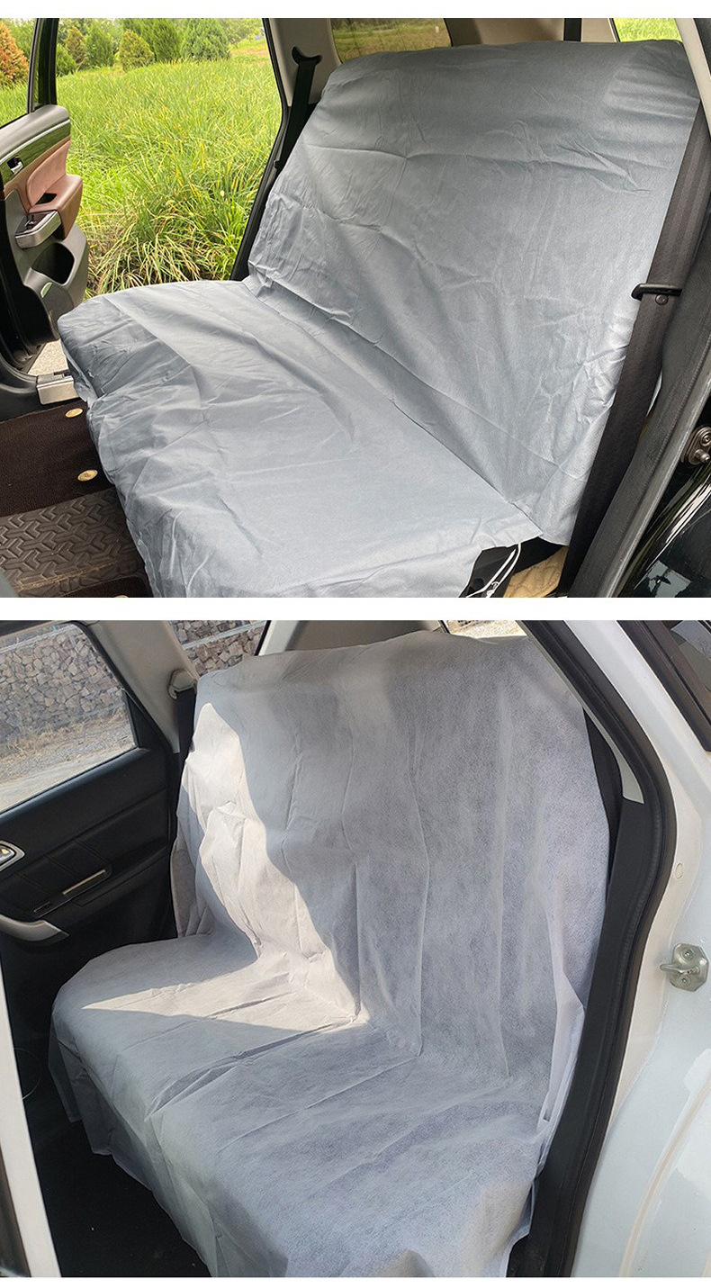 Manufacturer's disposable non-woven fabric three-piece car seat cover set, dustproof, dirt-resistant, thickened protective cover for steering wheel and seats