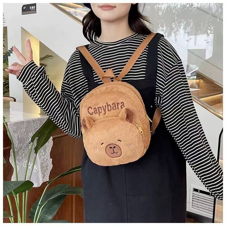 Japanese-style Katto Capibara children's schoolbags, plush toys, backpacks, cute dolls, claw machine figurines, gifts undefined