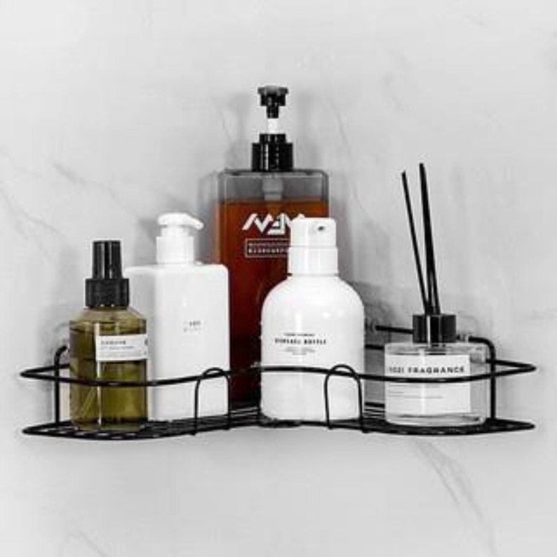 Estante de almacenamiento para baño sin perforación, estante de almacenamiento para baño/ducha/aseo, estante de almacenamiento para lavabo en la pared, conjunto completo de artículos