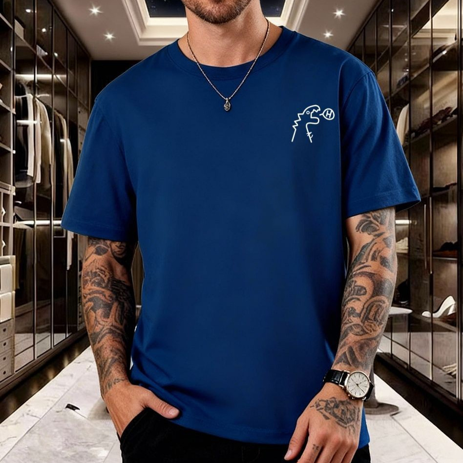 Summer Trendy Brand Printed Short-sleeved T-shirt Large Size Sports Top Fashion Men T-shirt_viptrois.com