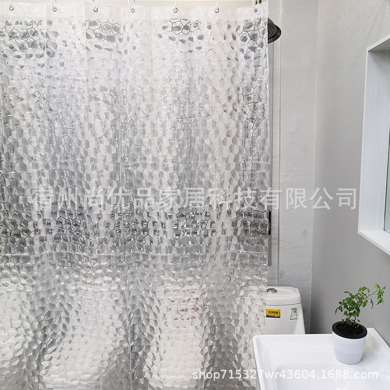国境を越えたアマゾン透明3dシャワーカーテンPEVA防水防かびトイレシャワーカーテン多花型カーテンはラベルを付けることができる|undefined