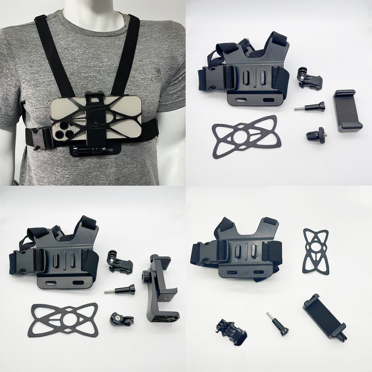 Gopro Sports Camera Accessories Chest-Mounted Phone Clip Protective Case Cycling Shooting Live Streaming Chest Strap