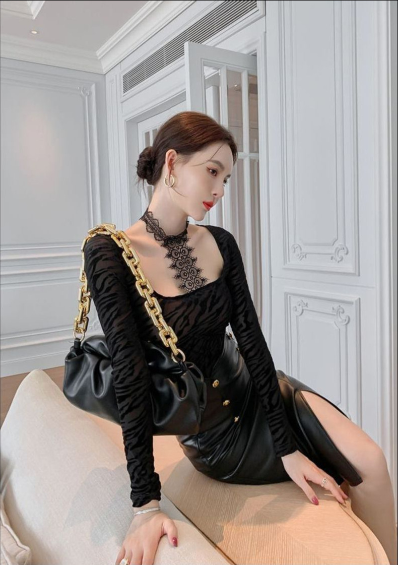 C1762 530K ÁO SƠ MI NỮ CHOTDNG SEXY DÁNG ÔM BODY GỢI CẢM SEXY LƯỚI MỎNG MÙA XUÂN THU ĐÔNG THỜI TRANG NỮ G01 SẢN PHẨM MỚI
