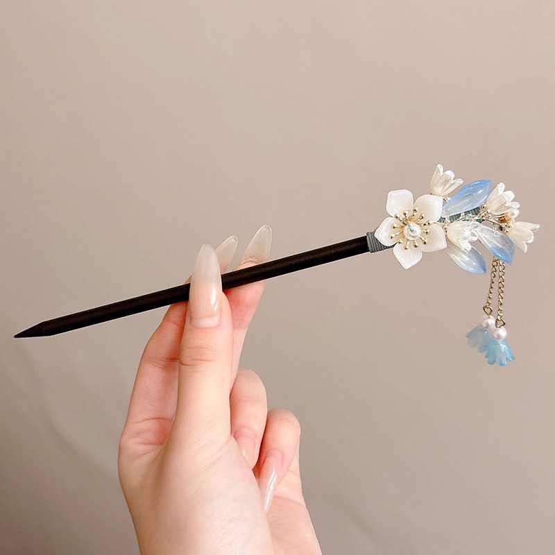 Nuevo estilo chino estilo antiguo horquilla de alta gama simple moderno palillos de madera fresco temperamento Hanfu cheongsam updo horquilla para el cabello para las mujeres