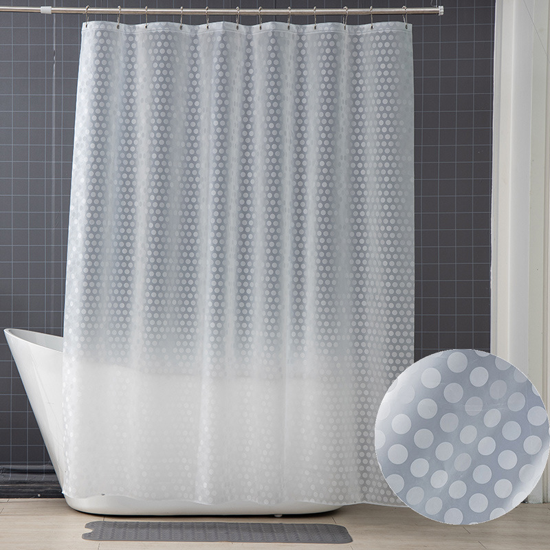 【供应亚马逊圆圈纹EVA浴帘】加厚防水浴室隔断帘 淋浴帘内衬