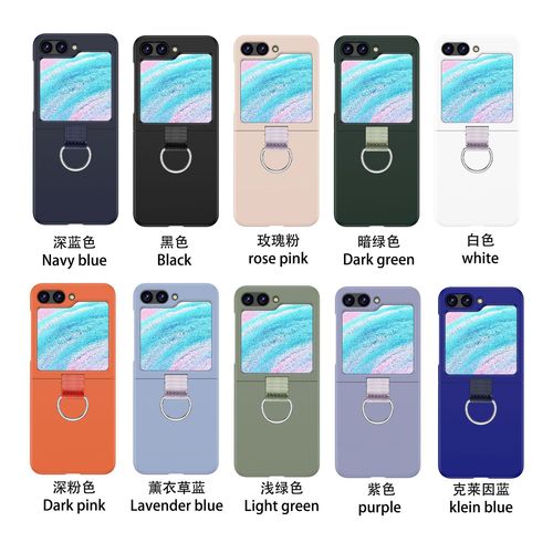 Suitable for Samsung Z Flip5 ultra-thin phone case foldable screen sand silk strap lanyard ring Z flip4 protective cover