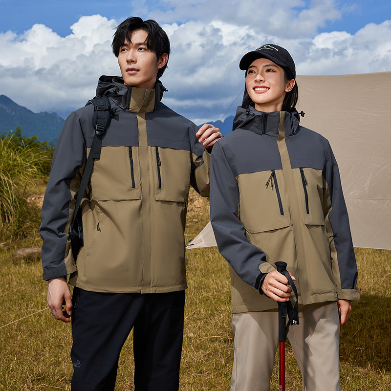 New Three-In-One Jacket for Men and Women, Two-Piece Set, Fleece Warm Jacket, Outdoor Windproof and Waterproof Couple