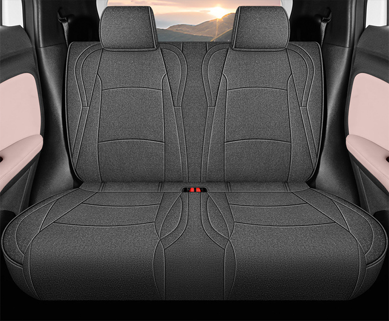 BYD Seagull Special Cotton and Linen Car Cushion Four Seasons Five Seats Fully Surrounded Women's Pink Seat Cover Summer Simple