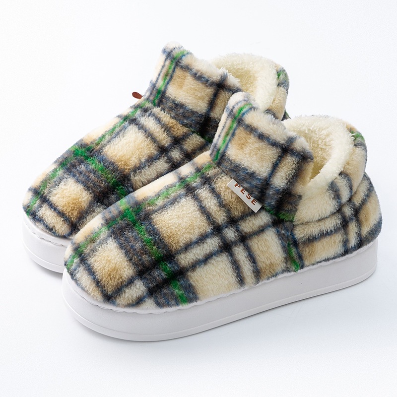 Bolsillo de colores zapatillas de algodón de invierno de otoño para mujeres zapatillas de algodón de peluche caseras cómodas zapatillas de calentamiento de pareja botas de nieve