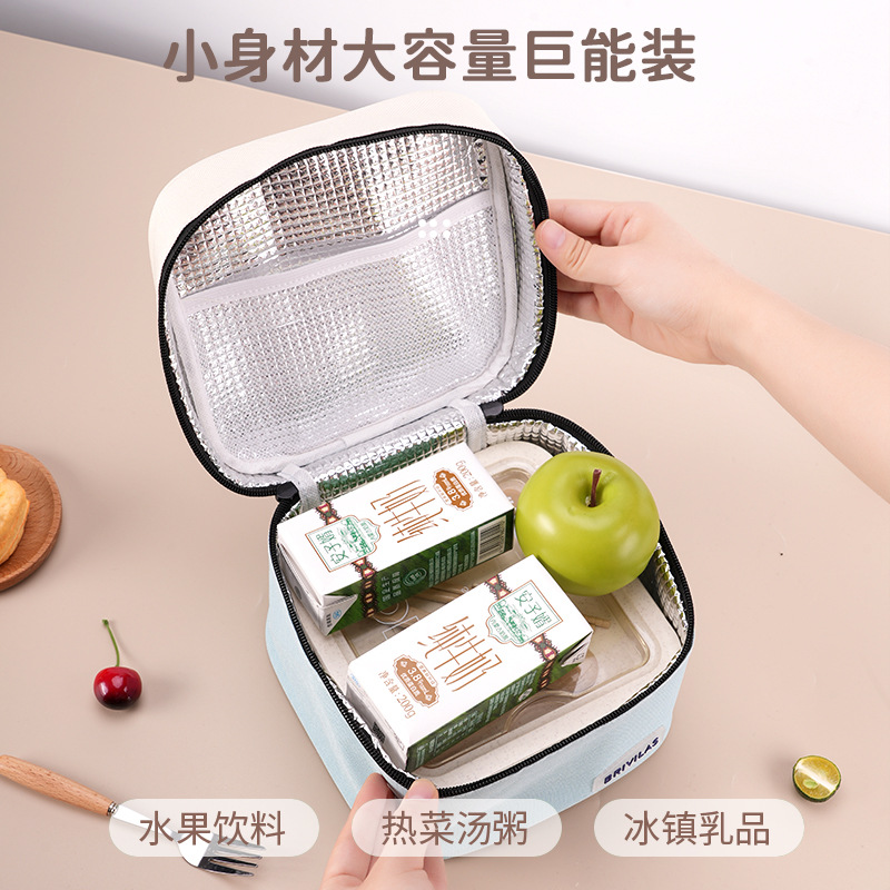New Dopamine Small Square Meal Bag with Colorful Stylish Preservation Ice Bag for Outdoor Picnic, Office Lunch with Insulation