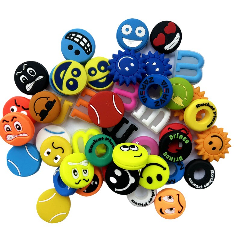 Абсорбер вибраций для теннисной ракетки Alphabet, экологически чистый силиконовый, в форме буквы, 8 цветов, флуоресцентный, ударопрочный